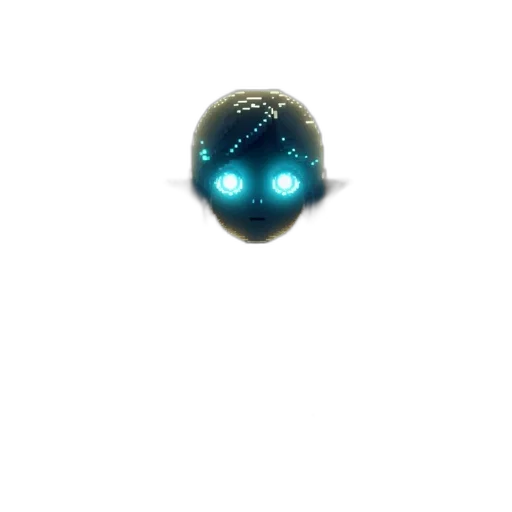 robot, mask, face, creature, 3d render, pixel art, vaporwave, concept art transparent PNG cut-out