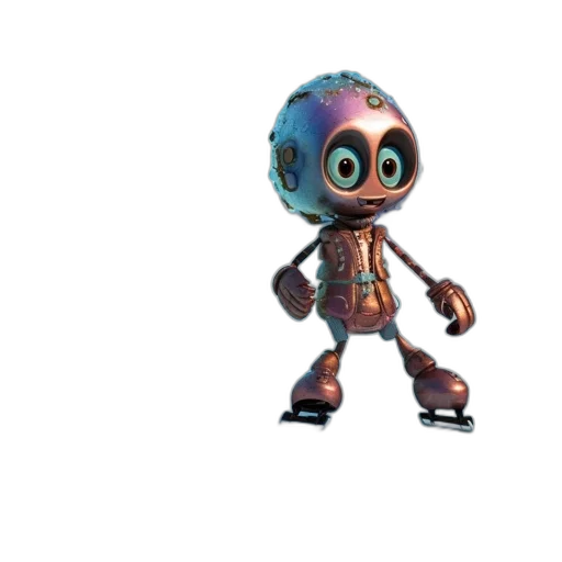 robot, creature, animal, staff, 3d render, concept art, cartoon, pixel art transparent PNG cut-out
