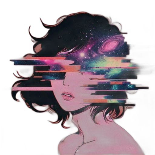 face, mask, crown, dress, vaporwave, cyberpunk, pixel art, anime transparent PNG cut-out