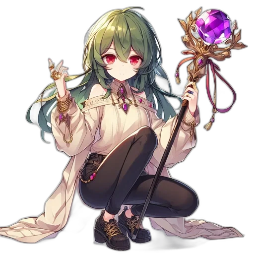 staff, weapon, flower, sword, fantasy art, pixel art, concept art, anime transparent PNG cut-out