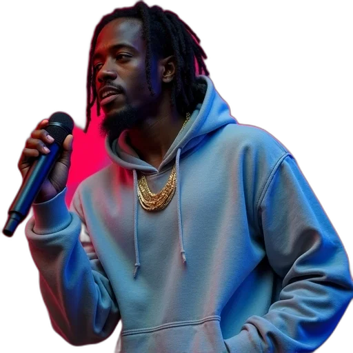 jacket, face, staff, animal, vaporwave, man, dreadlocks, wearing transparent PNG cut-out
