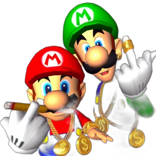 jewelry, 3d render, concept art, pixel art, mario, luigi, iconic, video transparent PNG cut-out