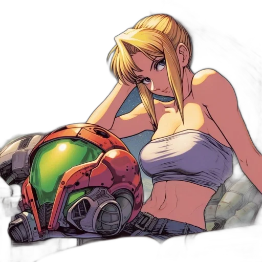 robot, weapon, concept art, comic book art, cyberpunk, anime, outer space, fire transparent PNG cut-out