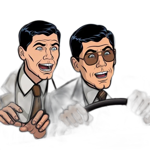 face, mask, cartoon, comic book art, concept art, 3d render, two, shocked transparent PNG cut-out