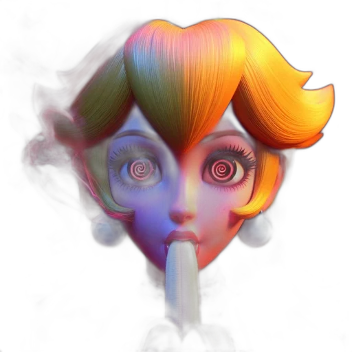 mask, face, staff, creature, concept art, vaporwave, 3d render, fantasy art transparent PNG cut-out
