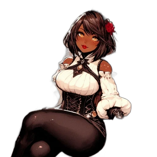 dress, staff, flower, weapon, pixel art, concept art, fantasy art, anime transparent PNG cut-out