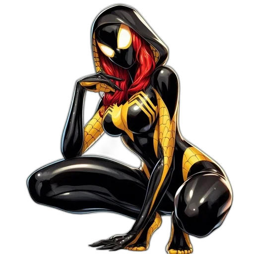 mask, comic book art, concept art, cartoon, pixel art, golden, superheroine, black transparent PNG cut-out