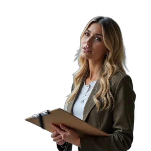 staff, jacket, face, newscast, interview, girl, camera, stand transparent PNG cut-out