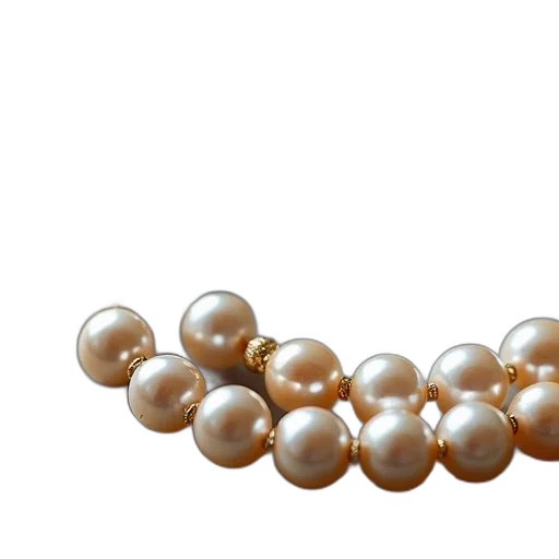 jewelry, crown, 3d render, close-up, image, pearl, necklace, textured transparent PNG cut-out