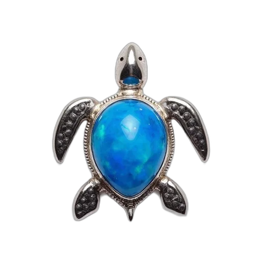 jewelry, crown, blue, silver, turtle, pendant, opal, shell transparent PNG cut-out