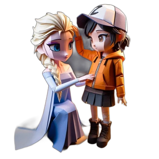 staff, concept art, cartoon, anime, fantasy art, snow, fire, two transparent PNG cut-out