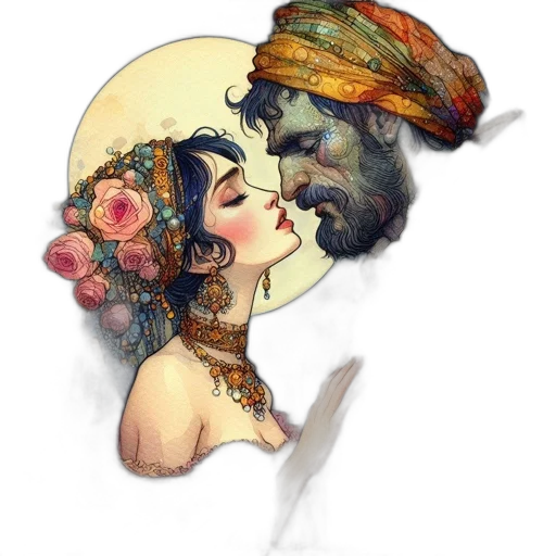 mask, face, crown, hat, watercolor, fantasy art, concept art, comic book art transparent PNG cut-out
