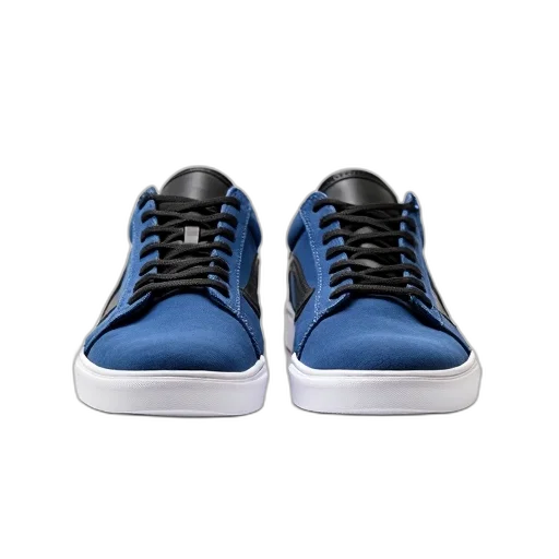 shoes, blue, pair, black, sneakers, white, sole, displayed transparent PNG cut-out