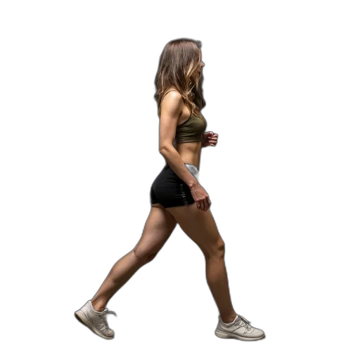 3d render, photorealistic, woman, walking transparent PNG cut-out