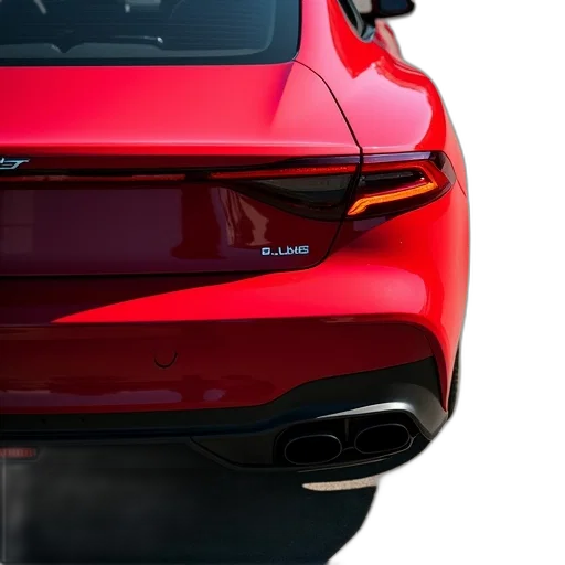 car, red, rear, end, visible, showcasing, tail, lights transparent PNG cut-out