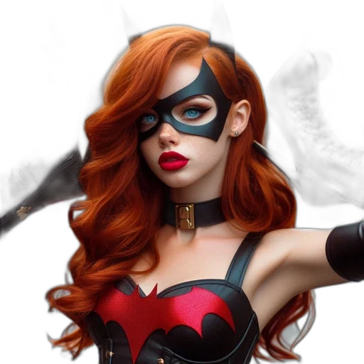 comic book art, fantasy art, concept art, photorealistic, woman, red, hair, blue transparent PNG cut-out