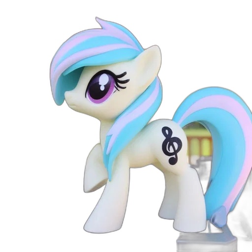 3d render, concept art, colorful, toy, pony, standson, turn, table transparent PNG cut-out