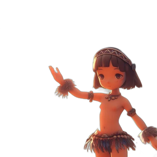 creature, staff, weapon, hair, 3d render, anime, concept art, fantasy art transparent PNG cut-out