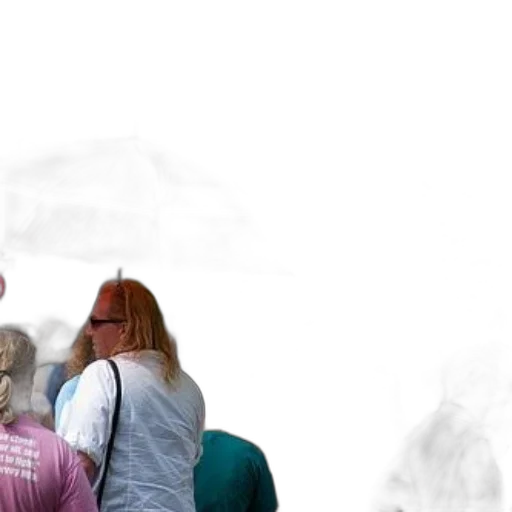 staff, jacket, face, colorful, umbrella, stands, out, crowd transparent PNG cut-out