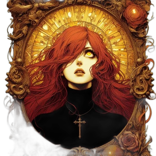 crown, face, comic book art, fantasy art, concept art, pixel art, fire, red transparent PNG cut-out