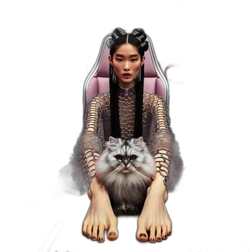 creature, hair, animal, mask, cyberpunk, concept art, fantasy art, photorealistic transparent PNG cut-out