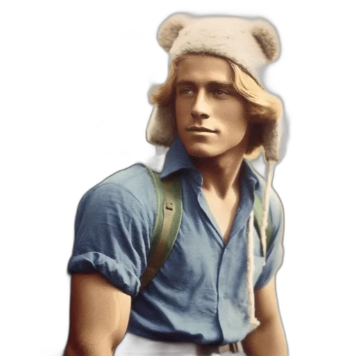hat, face, jacket, animal, concept art, photorealistic, 3d render, fantasy art transparent PNG cut-out