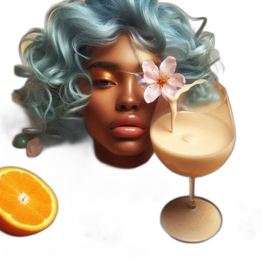 face, crown, hair, food, concept art, photorealistic, watercolor, fantasy art transparent PNG cut-out