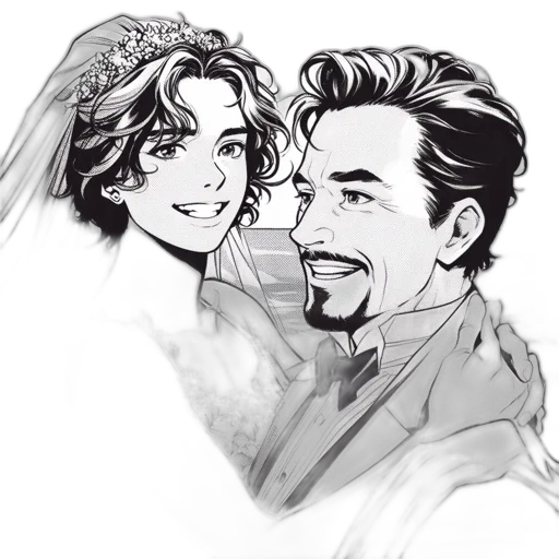 comic book art, concept art, cartoon, pencil sketch, illustration, shows, couple, embracing transparent PNG cut-out