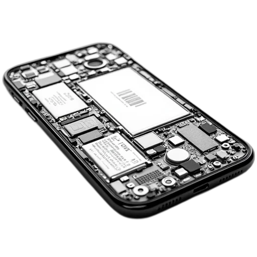 3d render, concept art, cartoon, cyberpunk, close-up, image, smartphone, detailed transparent PNG cut-out