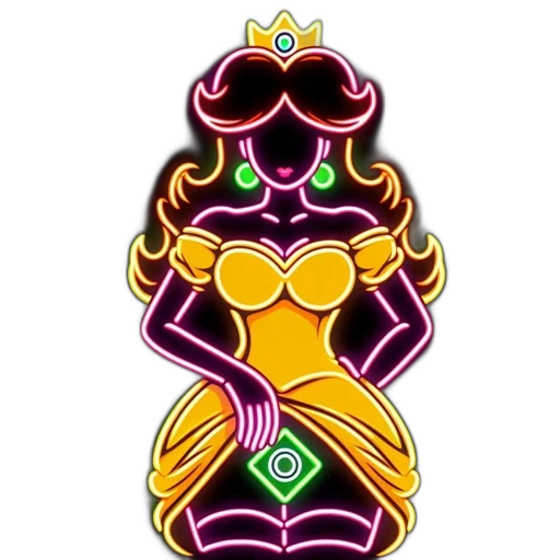 jewelry, crown, staff, pixel art, concept art, cartoon, 3d render, neon-style transparent PNG cut-out