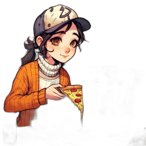 food, hat, watercolor, pixel art, concept art, cartoon, colorful, pastel transparent PNG cut-out
