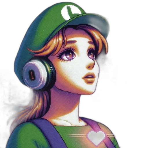 face, hat, robot, pixel art, vaporwave, concept art, fantasy art, green transparent PNG cut-out