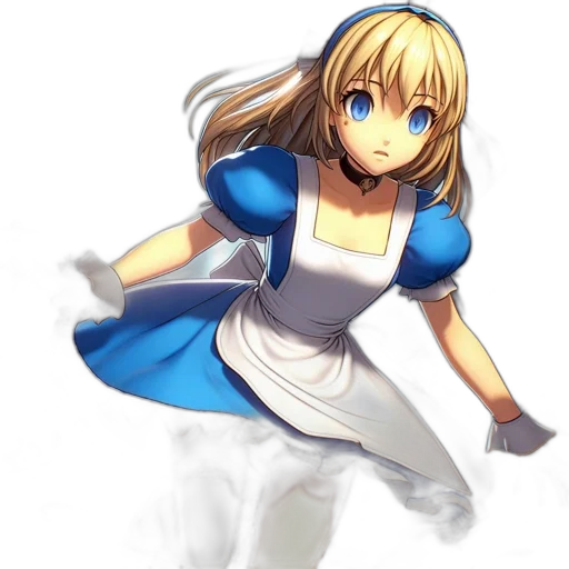 dress, staff, sword, anime, concept art, pixel art, fantasy art, blue transparent PNG cut-out