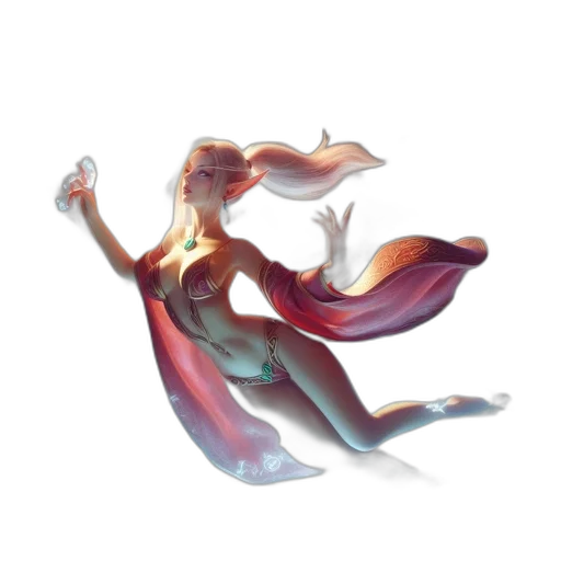 dress, dragon, creature, staff transparent PNG cut-out