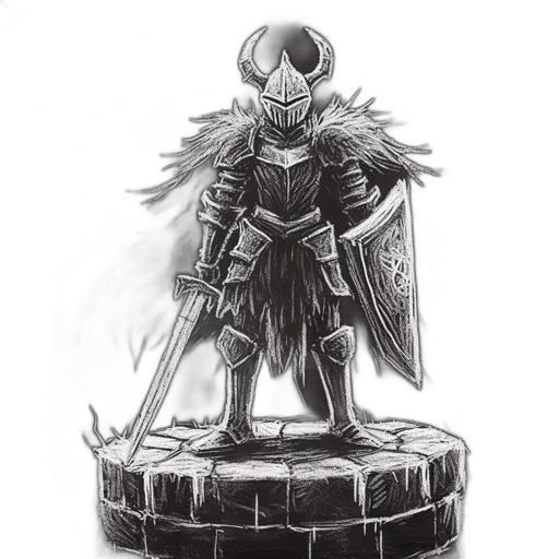 sword, robot, mask, staff, concept art, fantasy art, comic book art, pencil sketch transparent PNG cut-out