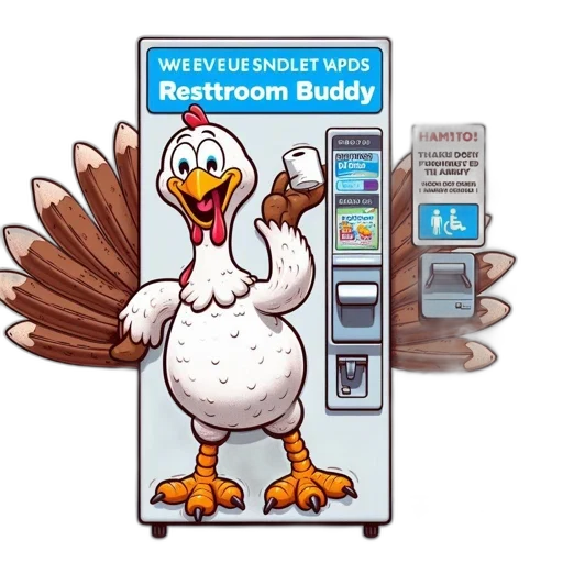 concept art, 3d render, illustrative, vending, machine, labeled, restroom, buddy transparent PNG cut-out