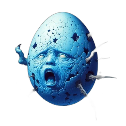 mask, face, creature, food, photorealistic, 3d render, concept art, blue transparent PNG cut-out