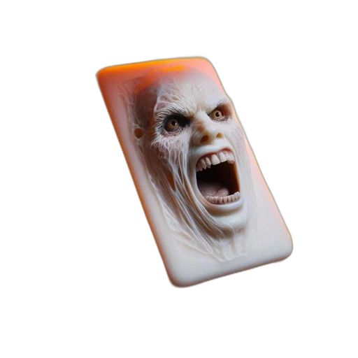 face, creature, food, mask, 3d render, anthropomorphic, mask-like, object transparent PNG cut-out