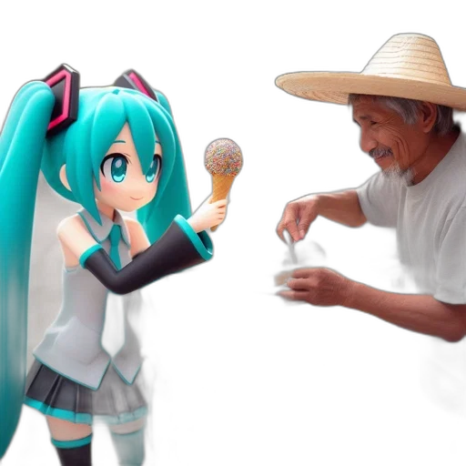 food, hat, weapon, staff, 3d render, anime, vaporwave, concept art transparent PNG cut-out