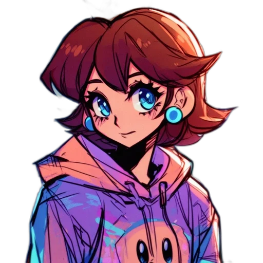jacket, face, creature, staff, anime, pixel art, cartoon, watercolor transparent PNG cut-out