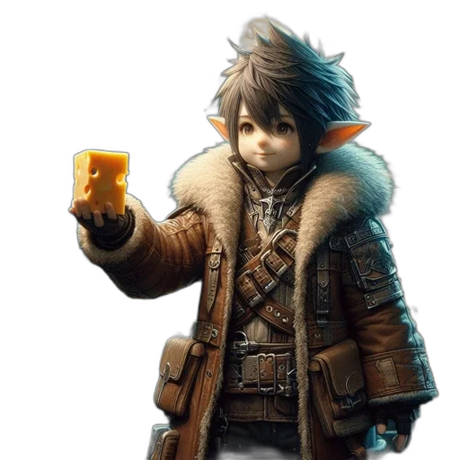 jacket, weapon, concept art, fantasy art, 3d render, photorealistic, golden, figure transparent PNG cut-out
