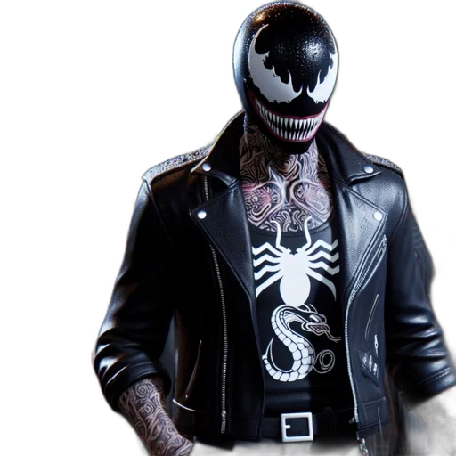 mask, jacket, creature, robot, 3d render, concept art, comic book art, photorealistic transparent PNG cut-out