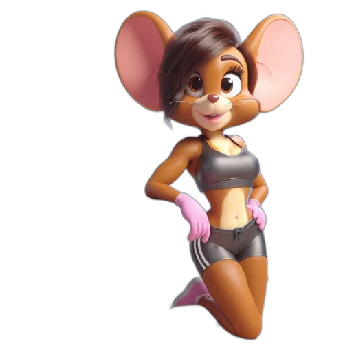 animal, concept art, 3d render, cartoon, photorealistic, anthropomorphic, mouse, woman transparent PNG cut-out