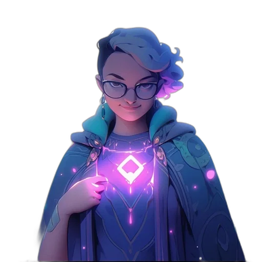 staff, crown, jacket, jewelry, concept art, fantasy art, pixel art, cyberpunk transparent PNG cut-out