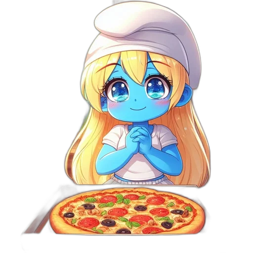 food, anime, pixel art, cartoon, watercolor, blue, colorful, pastel transparent PNG cut-out
