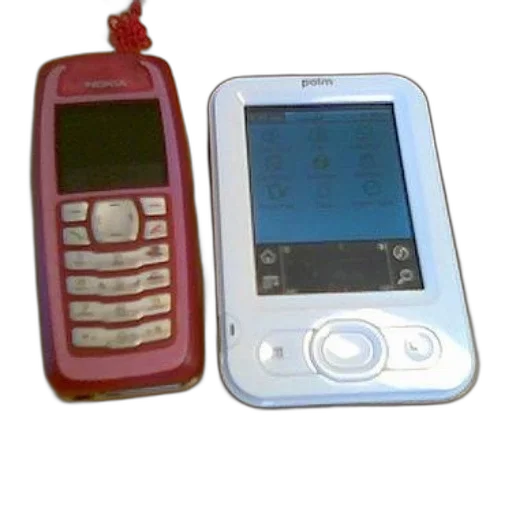 jewelry, red, nokia, phone, sits, next, white, palm transparent PNG cut-out