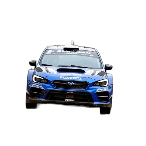 car, 3d render, blue, subaru, rally, speeding, down, dirt transparent PNG cut-out