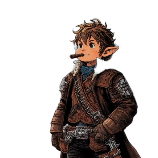 staff, jacket, dragon, concept art, fantasy art, comic book art, pixel art, earth tones transparent PNG cut-out