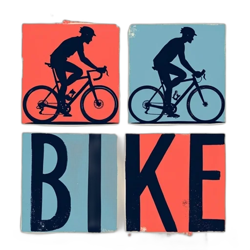 neon, colorful, blue, stylized, illustration, person, riding, bicycle transparent PNG cut-out