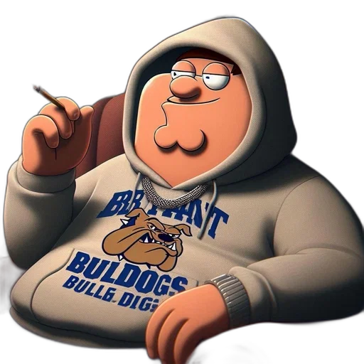 jacket, cartoon, 3d render, concept art, animated, character, bryant, bulldogs transparent PNG cut-out